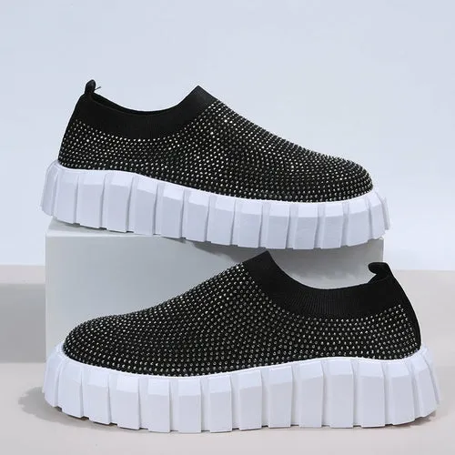 2022 Bling Bling Female Mesh Platform Vulcanized Shoes