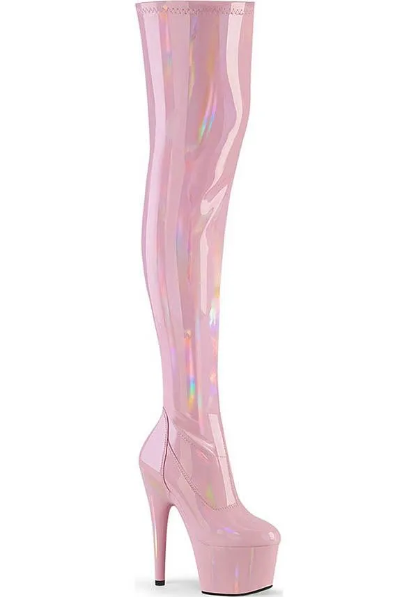 ADORE-3000HWR [Pink Holo] | PLATFORM BOOTS [PREORDER]