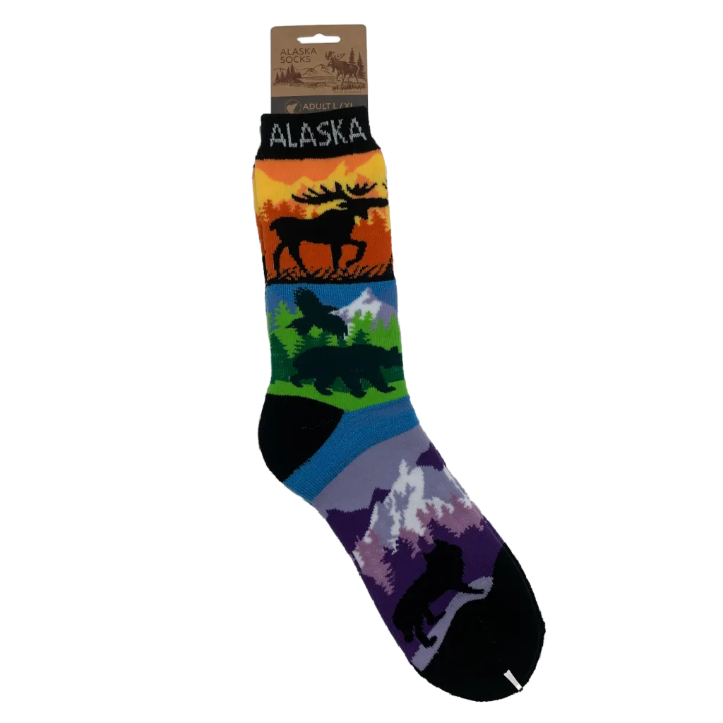 Alaska Animal Scenes Towel Socks