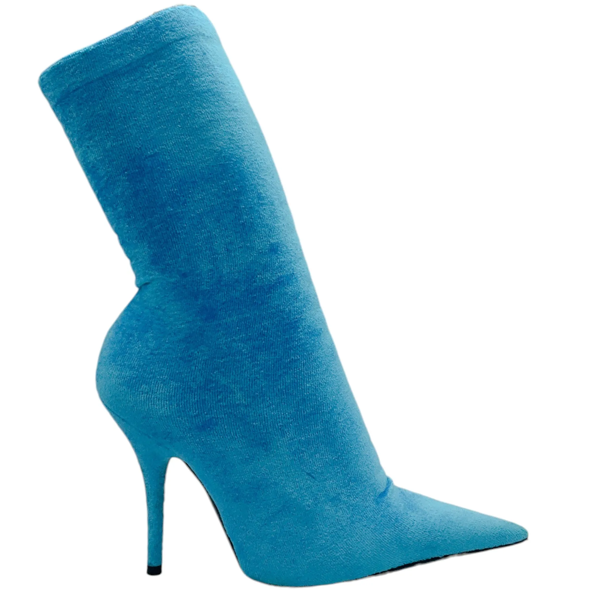 Balenciaga Turquoise Velvet Sock Boots