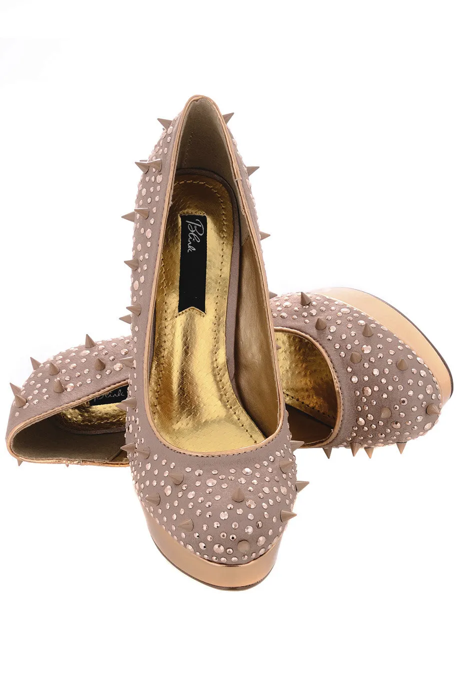 BLINK ANGELITA Rose Gold Studded Pumps