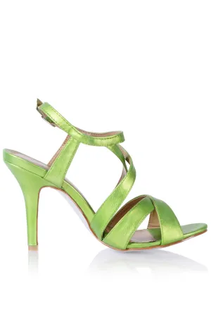 FRANCESCO MILANO SESHAT Green Heeled Sandals