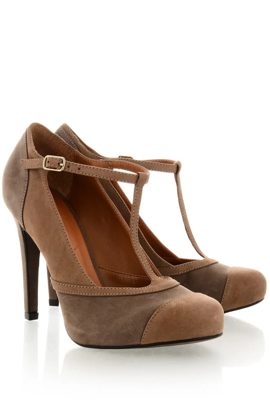 GUNEVERE Brown Suede Pumps