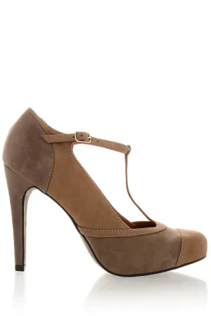 GUNEVERE Brown Suede Pumps