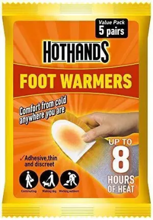 HotHands Foot Warmers - 5 Pairs - 8 hours of heat - Air activated - Ready to use, assorted, one size, 372-3988