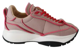 Jimmy Choo Ballet Pink and Red Raine Sneakers