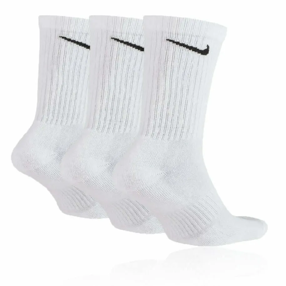 Nike Everyday Cushioned Training Crew Logo Socks (3 Pairs) - White