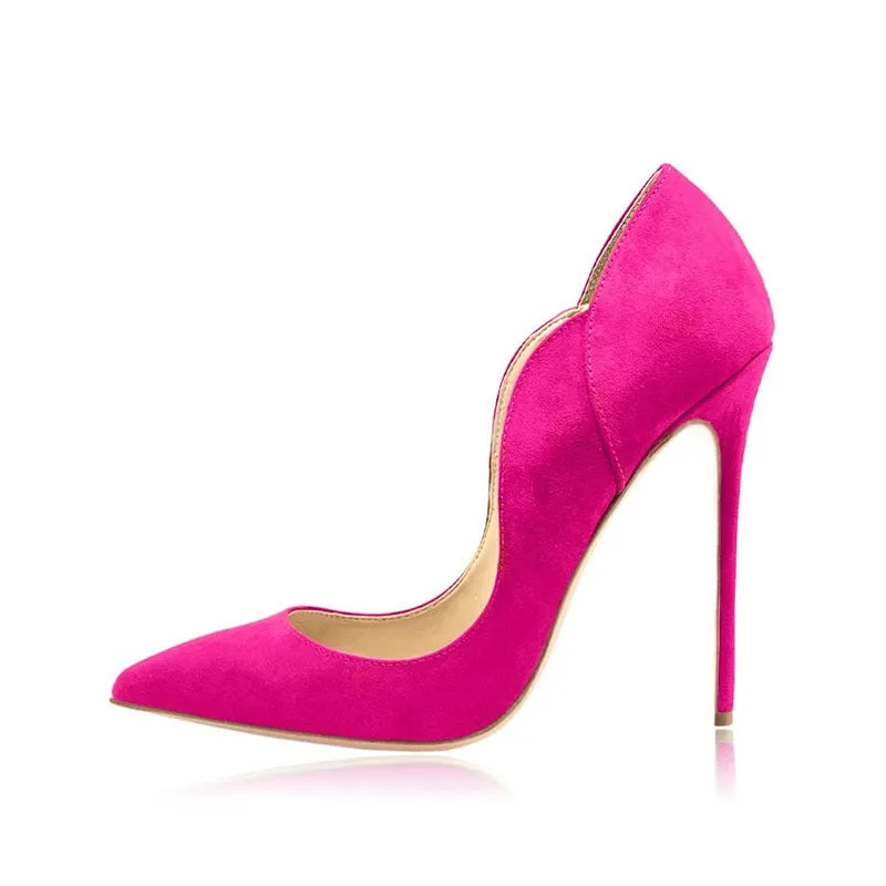 Pre Order:  Contoured High Heels Suede Pumps