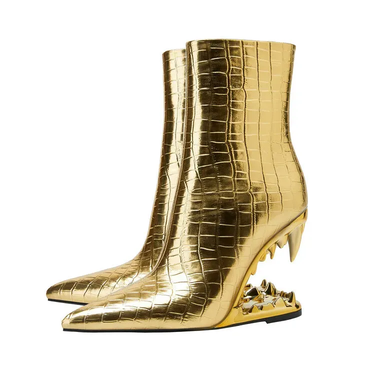 Pre Order:  Gold Tiger Fangs Short Boots