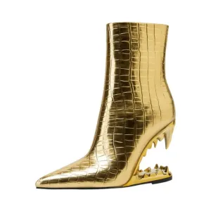 Pre Order:  Gold Tiger Fangs Short Boots