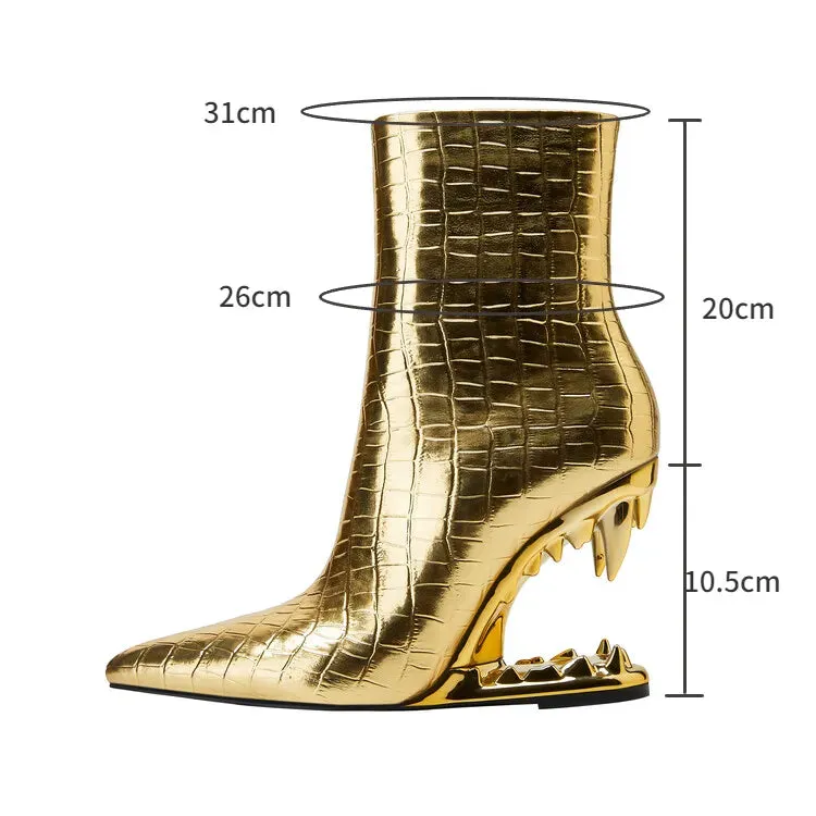 Pre Order:  Gold Tiger Fangs Short Boots