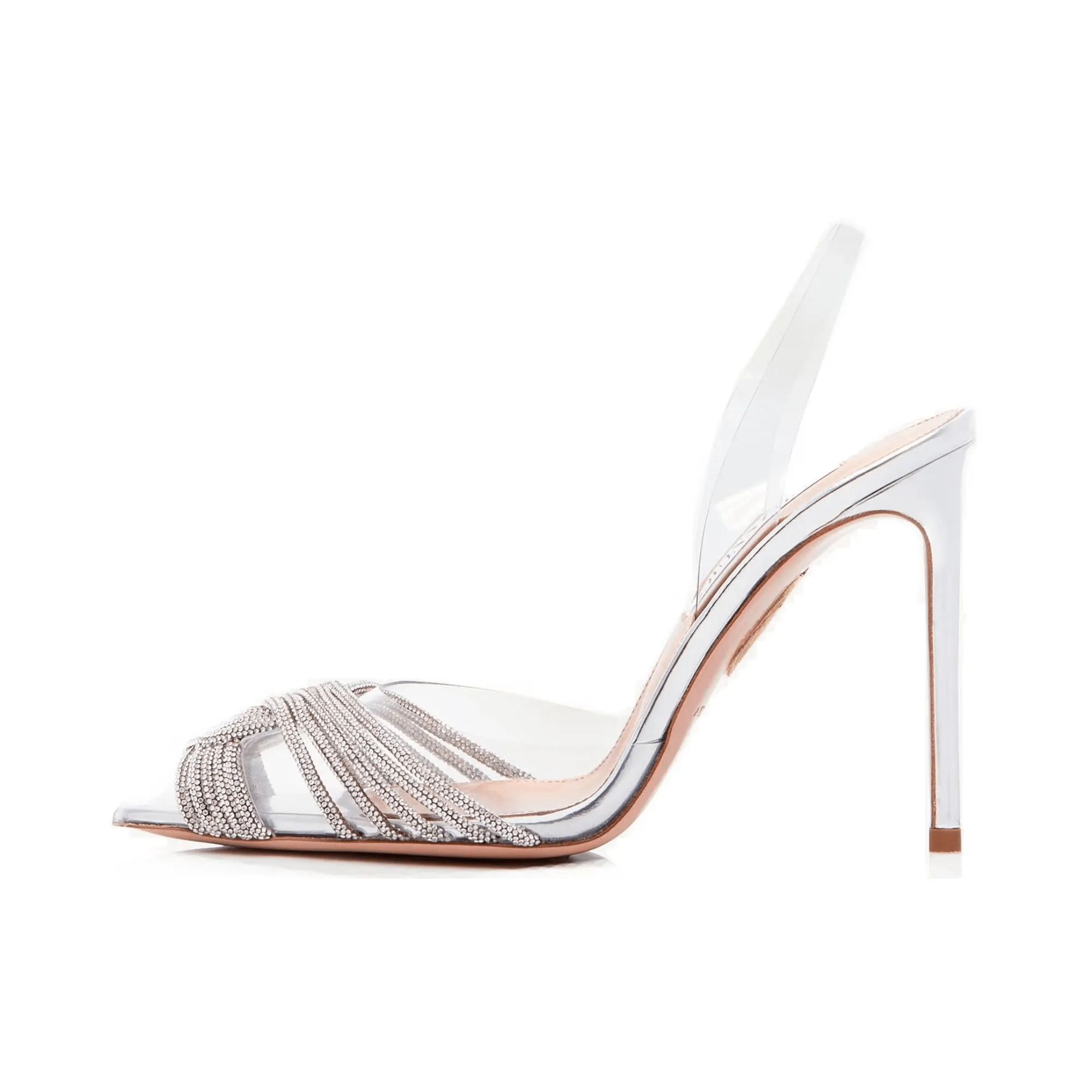 Pre Order:  Silver Knots Transparent High-Heels Sandals