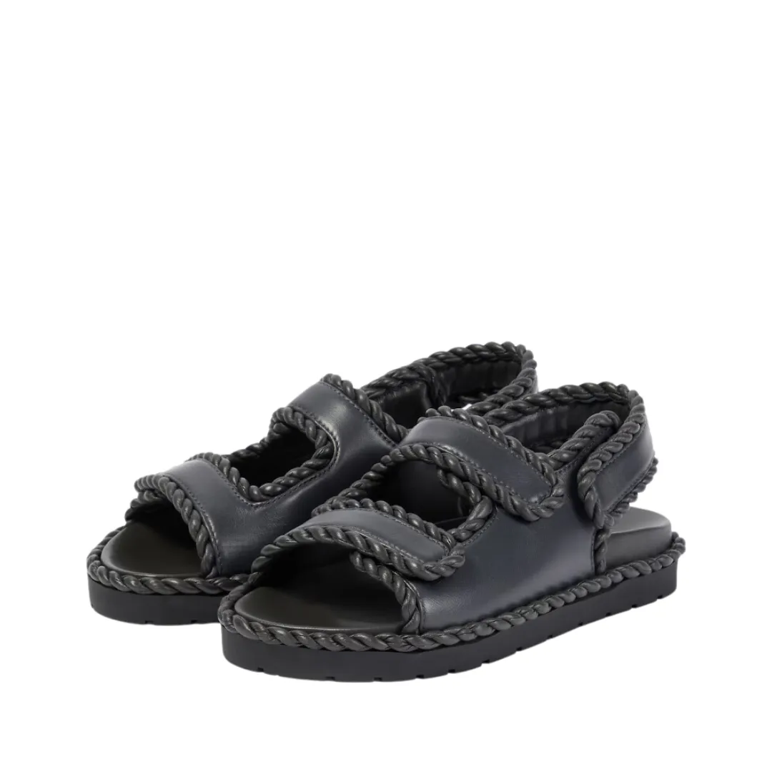 Pre Order:  Velcro Leather Thick Sole Flat Sandals