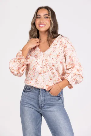 Running Through Wild Flowers Long Sleeve Top