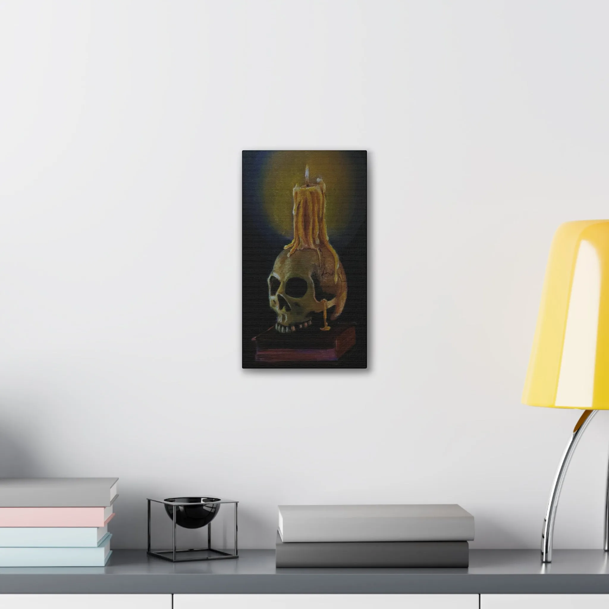 Skull and Candle, Canvas Stretched