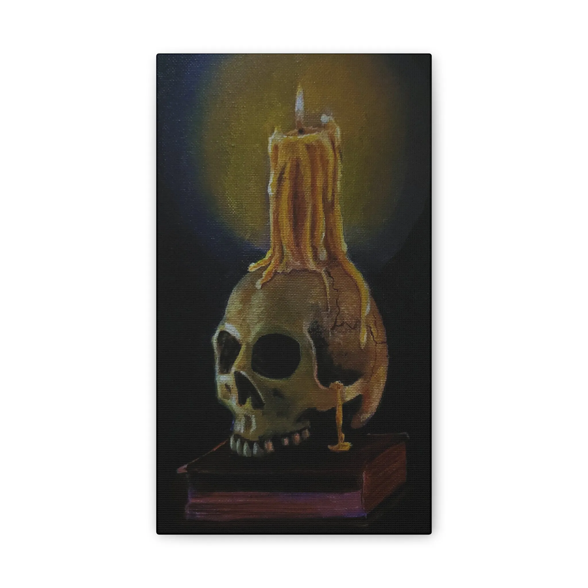 Skull and Candle, Canvas Stretched