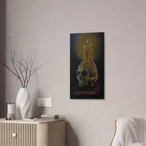 Skull and Candle, Canvas Stretched