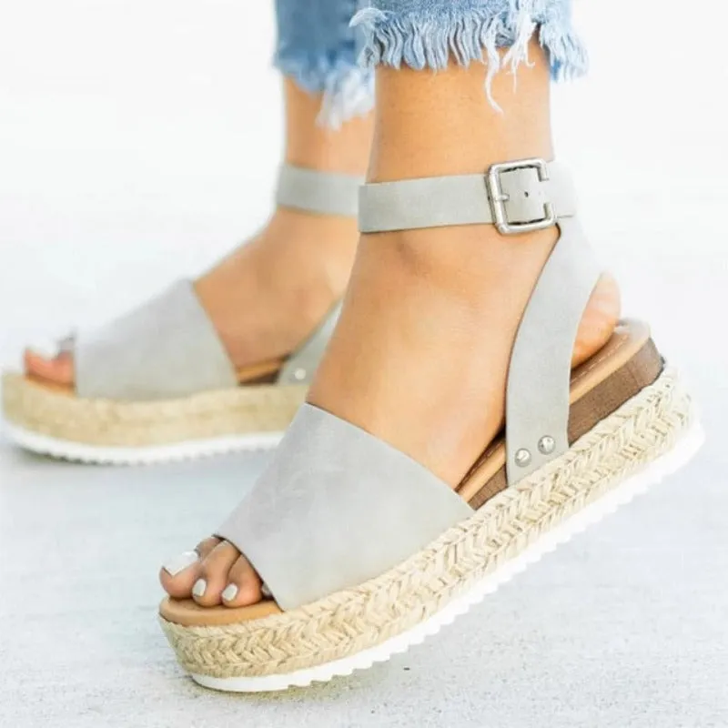 Soft Leather Platform Wedges