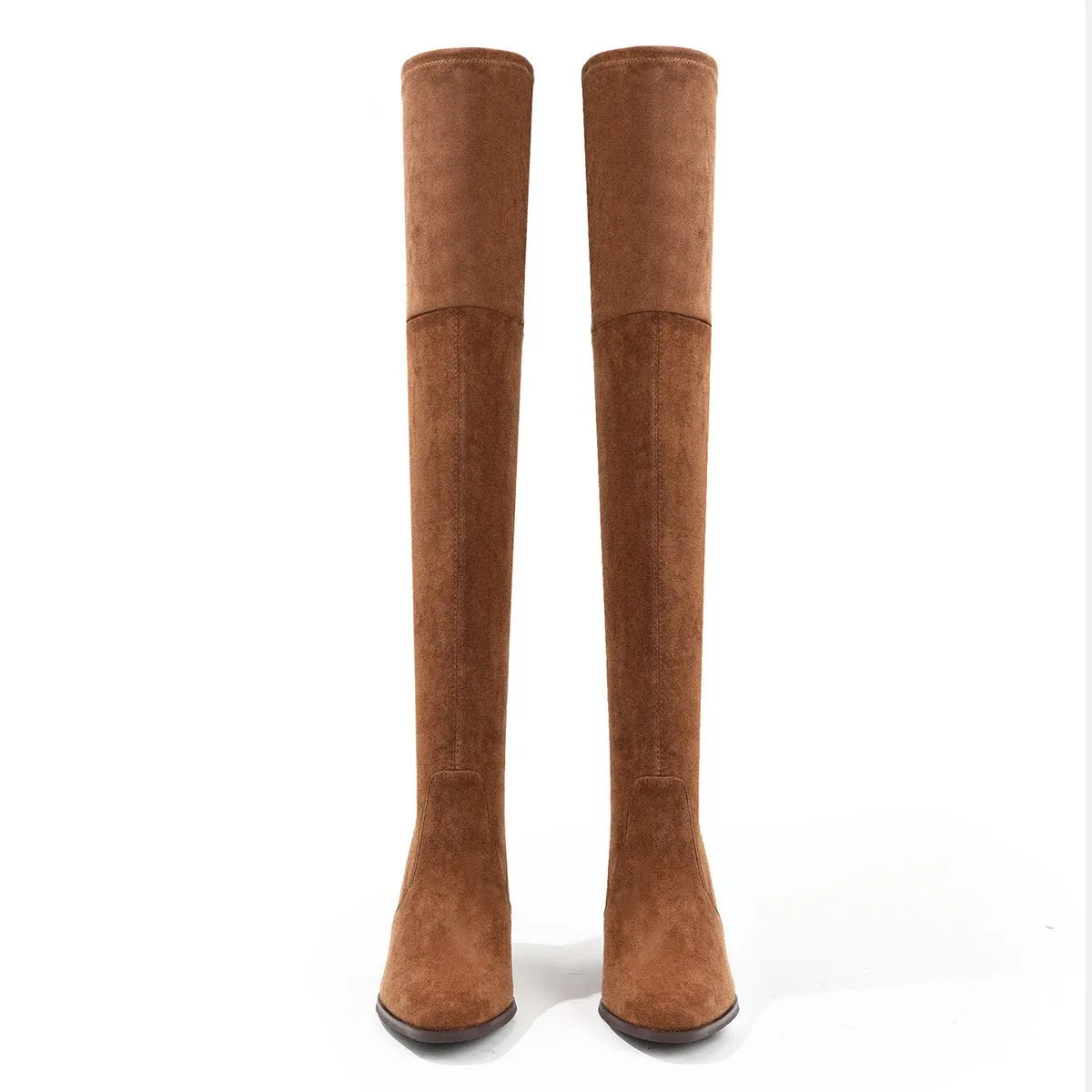 Suede Over-the-Thigh High Heel Knight Boots