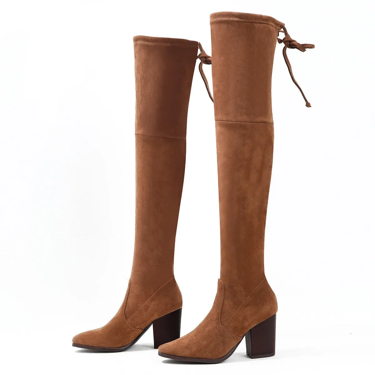 Suede Over-the-Thigh High Heel Knight Boots