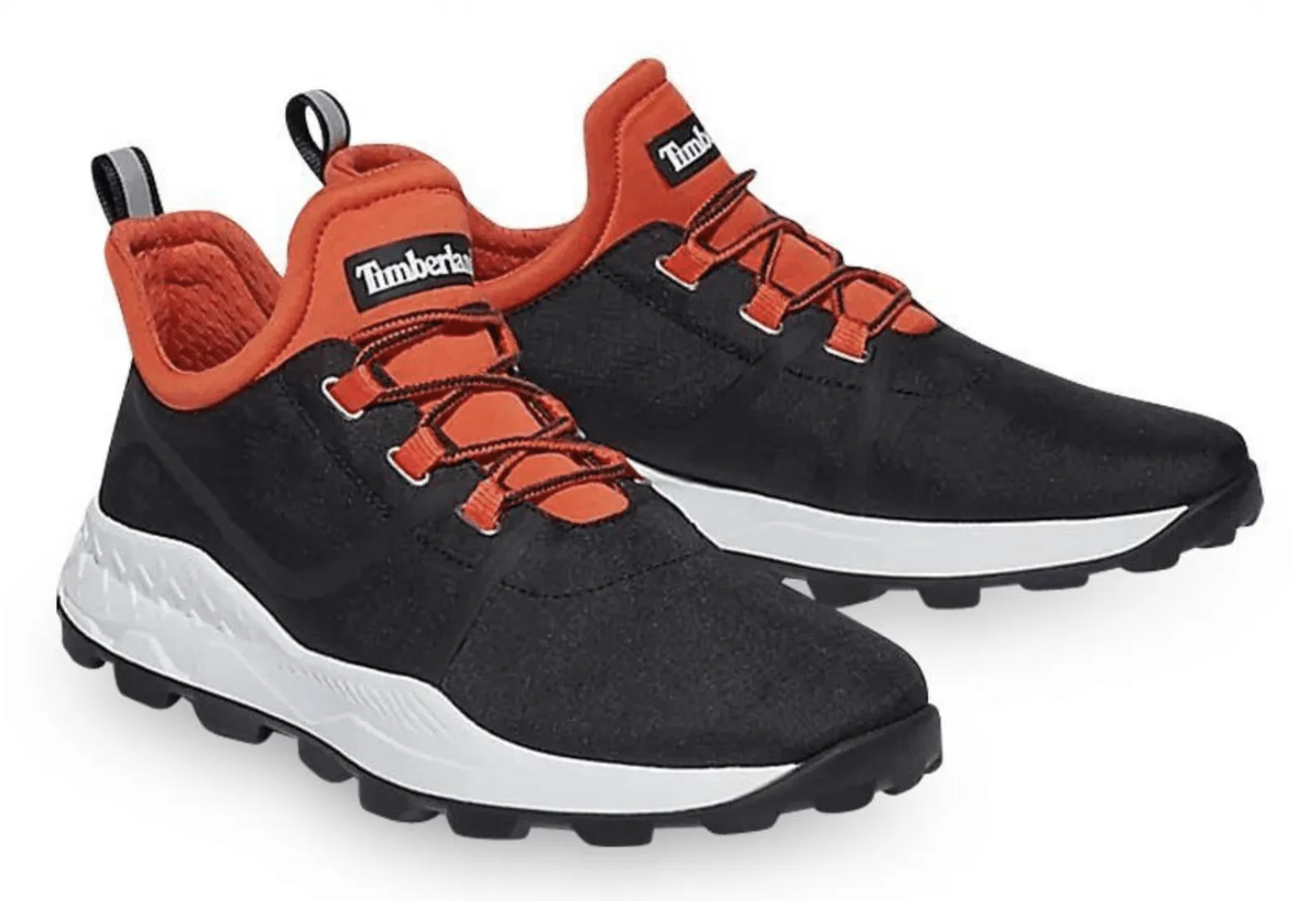 Timberland Mens Brooklyn Fabric Oxford Shoes - Black Mesh with Orange